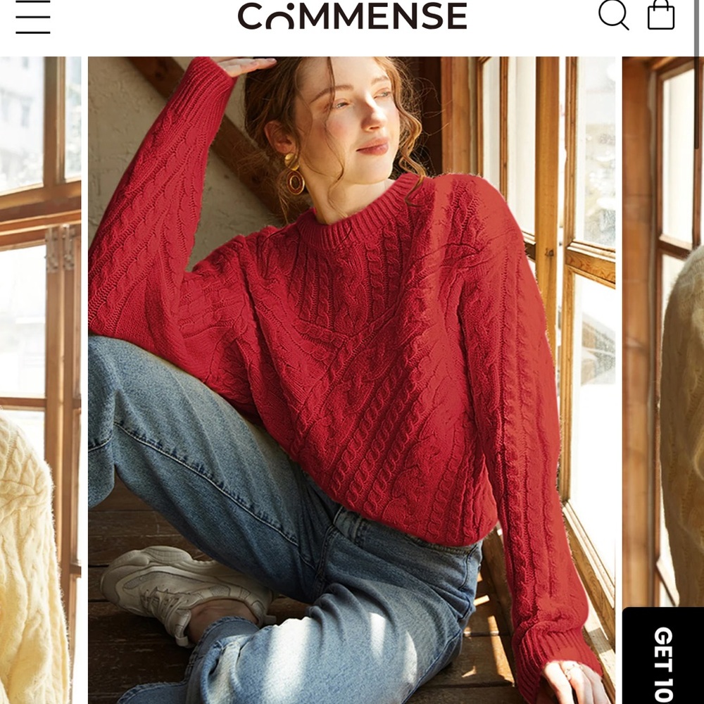 Commense Limoncello Oversized Sweater in red